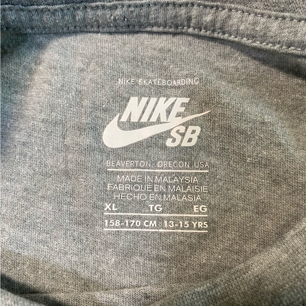 Nike Skateboarding Gray T-shirt with Blue and White graphic, size XL Youth - Picture 3 of 4
